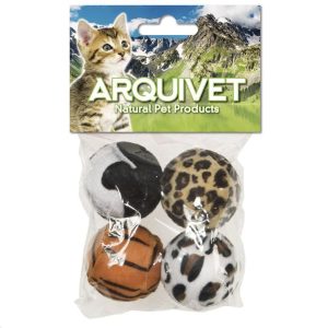 Sett með 4 boltum í ólíkum feldmynstrum