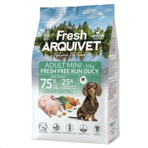 Semi-moist food with fresh Free Run Duck for mini breed dogs 1 kg